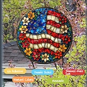  4 stuks 4 juli stickers, onafhankelijkheidsdag botsingswaarschuwing sticker dubbelzijdig gekleurd elektrostatisch raamsticker (verwijderbaar)