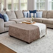 رخيصةأون غطاء كرسي-غطاء عثماني من جلد البولي يوريثان المقاوم للماء، أغطية كراسي مربعة صغيرة/كبيرة قابلة للتمدد، أغطية عثمانية مستطيلة الشكل بقاعدة مطاطية مانعة للانزلاق لمساند القدمين