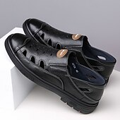 economico Sandali casual-sandali da uomo marroni senza lacci, tomaia traspirante con design casual, comodi per avventure all'aria aperta, abbigliamento casual e attività estive