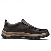 economico Scarpe Casual Slip-On-scarpe da trekking resistenti da uomo in similpelle, marroni, perfette per avventure all'aria aperta e viaggi informali