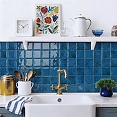 abordables Pegatinas de pared-Paquete de 10 paneles decorativos de pared 3D, azulejos de vinilo vintage de epoxi para salpicadero de cocina, adhesivos autoadhesivos despegables, aptos para cocinas, baños, lavanderías y vehículos