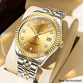 cheap Quartz Watches-Men's Watch, Men's Charming Luxury Watch, Rhinestone Decoration, Calendar Function, Night Light Display, Men's Fashionable Casual Watch, Best Men's Accessory, and Best Men's Gift Selection