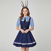  Tierdetektiv Hase Die Polizistin Cosplay Kostüm Outfits Abenteuerfilm Cosplay Film- und TV-Themenkostüme for Damen Mädchen Erwachsene Kinder Halloween Karneval Leistung Pädagogisches Ankleiden