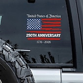 cheap U.S. 250th Anniversary-USA 250th Anniversary Car Window Decal Sticker, America Patriotic Semiquincentennial 1776-2026 Stickers, USA Independence Flag Decals, Durable Vinyl Stickers for Car Window