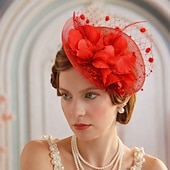 cheap Fascinators &amp; Hats-Derby Fascinator Gentlewoman Floral Fancy Dress Unisex Masquerade Tea Party Ascot Horse Racing Festival Adults' Headpiece