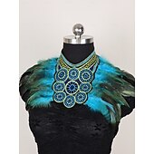 voordelige Outfits-Middeleeuws Renaissance Veren kostuumaccessoires Krijger Elf Veer Kostuum Dames Halloween Carnaval Prestatie LARP Ren Faire Volwassenen Kostuum