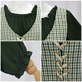 economico Pioniere / XIX secolo-19° secolo anni 1800 Vecchio West Lunghezza al pavimento Vestito Abito da prateria Lunghe Ragazza pioniera Coloniale Guerra rivoluzionaria Plaid Scollo Tondo Costume Per donna Halloween Carnevale