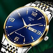 رخيصةأون ساعات كوارتز-ساعات رجالية، ساعات رجالية فاخرة وجذابة مزودة بوظائف التاريخ والتقويم، وشاشة مضيئة، ساعات رجالية أنيقة وعصرية، أفضل إكسسوارات الرجال، والخيار الأمثل للهدايا