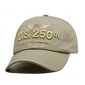 abordables 250 Aniversario de los EE. UU.-Gorra de béisbol del 250.º aniversario, con bordado patriótico de EE. UU., gorra roja ajustable con cierre a presión, conmemorativa del Día de la Independencia de 1776 a 2026, para hombres y mujeres,