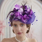 cheap Fascinators &amp; Hats-Derby Fascinator Gentlewoman Floral Fancy Dress Unisex Masquerade Tea Party Ascot Horse Racing Festival Adults' Headpiece