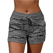 preiswerte Sportliche Shorts-Damen Jogginghose Chinos Shorts Urlaub Mode Streetwear Kurz Hohe Taille Gestreift Elastischer Bund Drucken Bequem Komfort Weich Dehnbar Outdoor Urlaub Straße Blau Hellgrau Königliches Blau Purpur
