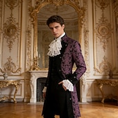 preiswerte Oberbekleidung-Rokoko Mittelalterlich Renaissance Mantel Ausgefallene Kostüme Halskrause langarm Edelmann Königliche Kleidung Kostüm Herren Fantasie Halloween Karneval Leistung LARP Renaissance-Messe Erwachsene