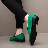 abordables Mocasines-Mocasines de piel sintética con efecto cocodrilo rojo para hombre: elegantes zapatos de vestir sin cordones para bodas, fiestas y eventos formales.