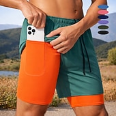 abordables Pantalones cortos de correr-Hombre Pantalones Cortos Running Pantalón Corto Short Running Pantalones cortos deportivos 2 en 1 con bolsillo para teléfono Bermudas Diario Exterior Deporte Verano Secado rápido Dispersor de humedad