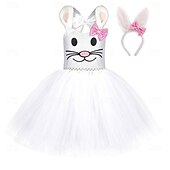 baratos Fantasia de Animal-Tutu manto Animal Coelho coelhinho da Páscoa Vestidos Engraçado Crianças Para Meninas Dia Das Bruxas Páscoa Carnaval Festa Vestir-se