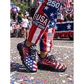  Verenigde Staten 250e Verjaardag Heren America Atletische Sneakers - USA Vlag Print Lichtgewicht Hardloopschoenen Gevoerde Zool Patriottische Trainers voor 4e Juli Vieringen Parades