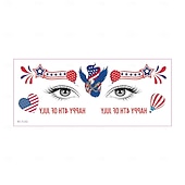 40 ورقة من ملصقات وشم مكياج يوم الاستقلال، علم الولايات المتحدة، ملصقات مكياج الوجه لحفلات اليوم الوطني