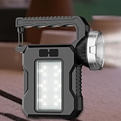 olcso Elemlámpák-újratölthető zseblámpa, ultra fényes LED-es zseblámpa, napelemes LED-es zseblámpa, nagy lumenű, szuper fényes kiegészítők, kézi zseblámpa kültéri használatra, túlélésre és otthoni biztonságra