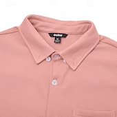 economico Camicie casual eleganti da uomo-Per uomo Camicia Camicia a nido d'ape Tessuto Camicia casual Camicia con Bottoni Blu Rosa Borgogna Blu marino Manica Lunga Semplice Testurizzato Colletto a Camicia Casuale Quotidiano Tasca Frontale