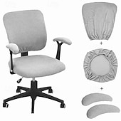 cheap Office Chair Cover-4PCS 1set Stretch Chair Cover Set Elastic Seat Cushion Backrest and Armrest Covers Non Slip Slipcovers for Office Computer Desk Dining Chair