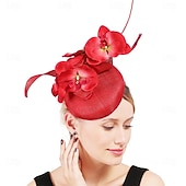 economico Fascinatori &amp; Cappelli-Derby Copricapo Cappello Fascinator affascinante Gentildonna Floreale Piuma Costume Per donna Mascherata Tè Ascot Festival delle corse di cavalli Adulti Copricapo