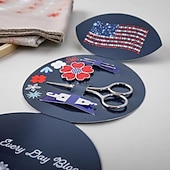 cheap U.S. 250th Anniversary-Red, White &amp; Bloom Embroidery Kit, US 250th Anniversary Cross Stitch Kit, Flowers Embroidery Kits, Full Range of Embroidery Starter Kits for Beginners Adults, Gifts for Veterans &amp; Craft Lover