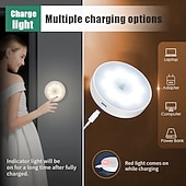  ワイヤレスLEDモーションセンサーナイトライトポータブル誘導、充電式睡眠ライト寝室リビングルームダイニングルーム暖かい光ナイトライト