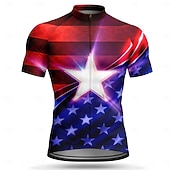 preiswerte Radtrikot Herren-Amerikas 250. Jahrestag Tag der Unabhängigkeit Amerikanischer Nationalfeiertag Herren Radtrikot Amerikanische US-Flagge Sternenbanner Flagge / Nationalflagge Kurzarm Fahhrad Trikot Oberteil mit 3