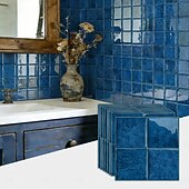 abordables Pegatinas de pared-Paquete de 10 paneles decorativos de pared 3D, azulejos de vinilo vintage de epoxi para salpicadero de cocina, adhesivos autoadhesivos despegables, aptos para cocinas, baños, lavanderías y vehículos