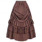 abordables Conjuntos-Conjunto Elegante Medieval Renacimiento Hasta el Tobillo Falda Blusa / Falda Larga Princesas Dama Corte A Disfraz Mujer Fantasía Navidad Víspera de Todos los Santos Feria del Renacimiento LARP Adulto