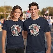  Patriotic T-shirt Graphic Tee USA Retro Vintage Patriotic T-shirt Sleeve 1776-2026 for Unisex Adults' 3D Print  for Independence Day / the Fourth of July 4th of July Party