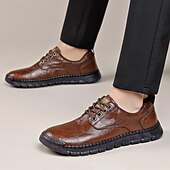 preiswerte Lässige Schnürschuhe-Braune Herren-Freizeitschuhe, atmungsaktives Obermaterial mit Schnürdetails, bequeme Stützsohle, perfekt für Büro, Freizeit und Alltag