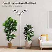 ieftine Lumini Reglabile LED-Lampă de creștere inelară cu două capete, de 6 inch, 3 moduri de culoare cu temporizator (3/9/12h), 10 niveluri reglabile, 168 LED-uri, înălțime reglabilă de 67 inch, spectru complet pentru plante de