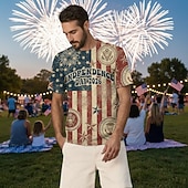  Patriotisch T-Shirt Grafisches T-Stück USA Retro Vintage Patriotisch T-Shirt Ärmel 1776–2026 für Unisex Erwachsene 3D-Druck  für Unabhängigkeitstag / 4. Juli 4. Juli Party