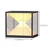 رخيصةأون ضوء البريد-مصباح حائط خارجي LED مربع أبيض دافئ مصباح عمود خارجي مقاوم للماء مصابيح عمود الفناء للمنزل والشرفة والفناء الخارجي والمرآب والفناء الخارجي مصابيح عمود الفانوس