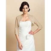 cheap Bridal Wraps-Coats / Jackets Chiffon Wedding / Party Evening Wedding  Wraps / Bolero With Draping / Solid dress to impress