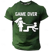  Men's Game Over Text Bride Leash Groom Silhouette Graphic Humorous Sarcastic Funny Gag Bachelor Party Wedding Groom Gift T-shirt Tee Regular Fit Casual Clothing Apparel S M L XL XXL XXXL