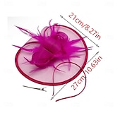 voordelige Fascinators &amp; Hoeden-Derby Helm Tovenaar Vriendelijke vrouw Veer Kostuum Dames Maskerade Teaparty Ascot Paardenracefestival Volwassenen Helm