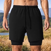 abordables Pantalones cortos de correr-Hombre Pantalones Cortos Running Pantalón Corto Short Running Pantalones cortos deportivos 2 en 1 con bolsillo para teléfono Bermudas Diario Exterior Deporte Verano Secado rápido Dispersor de humedad