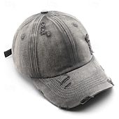 halpa Miesten pesäpallolippis-Sukupuolineutraali Pesäpallohattu Vaalea khaki Musta Puuvilla Lihaksikas Punk Muoti Vapaa-aika Kausaliteetti Päivittäin ulko- Yhtenäinen väri Ombre Aurinkovoiteet Aurinkovoide