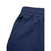 preiswerte Heim-Herren Leinenhosen Hose Sommerhose Kordelzug Elastischer Bund Gerader Schnitt Einfach Komfort Atmungsaktiv Volle Länge Lässig Täglich Ferien Urlaub Mode Schwarz Weiß Unelastisch