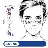  30 stk. amerikansk uavhengighetsdag stjerneflagg glitrende rosa ansiktsklistremerke, gullbelagt nattlys tatoveringsklistremerke, gjør-det-selv rødt, hvitt og blått festivalklistremerke
