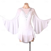 economico Abiti da Pattinaggio Artistico-Abito da pattinaggio artistico Ragazze Pattinaggio sul ghiaccio Vestito Bianco Blu marino scuro Azzurro cielo Patchwork Nappa Alta elasticità Allenamento Competizione Vestiti da pattinaggio sul