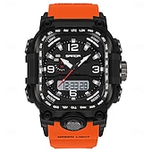 cheap Digital Watches-SANDA Men Digital Watch Creative Large Dial Outdoor Sports Luminous Stopwatch Alarm Clock Countdown Silicone Gel Silicone Watch