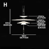 tanie Światła wysp-2 światła 50 cm Pojedynczy projekt Lampy widzące Szkło Akryl Wielowarstwowy Galwanizowany Malowane wykończenia Nowoczesny Styl skandynawski 85-265V