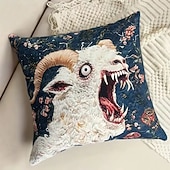 preiswerte Kissen, Einsätze und Abdeckungen werfen-Kissenbezug mit schreiender Ziege, 45 x 45 cm, lustiger Ziegenkissenbezug, 2D-Flachdruck mit verrücktem Tiermotiv, witzige Sofa-Deko, Kissenbezug für Zuhause oder Studentenwohnheim
