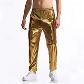 economico Fondi-Retrò Vintage Anni '80 Lunghezza alla caviglia Pantaloni Jogger Disco Vernice in lattice lucido Metallico Costume Per uomo Halloween Carnevale Parata dell'Orgoglio Mese dell'orgoglio Adulti Pantaloni