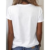  American Independence Day Women's T Shirt Print Graphic Flag Letter Vintage Stylish Classic Short Sleeve Crew Neck Regular Tops Daily Blue Black White Red Navy Blue Summer Spring