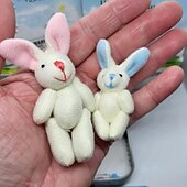 olcso húsvéti-húsvéti nyuszi húsvéti plüss anyu és bébi nyuszik zsebben fából készült szerepjáték testvér ajándék, húsvéti ajándék, mini plüss nyusziház fémdobozban, aranyos anyuka &amp;nyuszi bébi szett, zsebes plüss