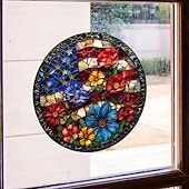  4 stuks 4 juli stickers, onafhankelijkheidsdag botsingswaarschuwing sticker dubbelzijdig gekleurd elektrostatisch raamsticker (verwijderbaar)